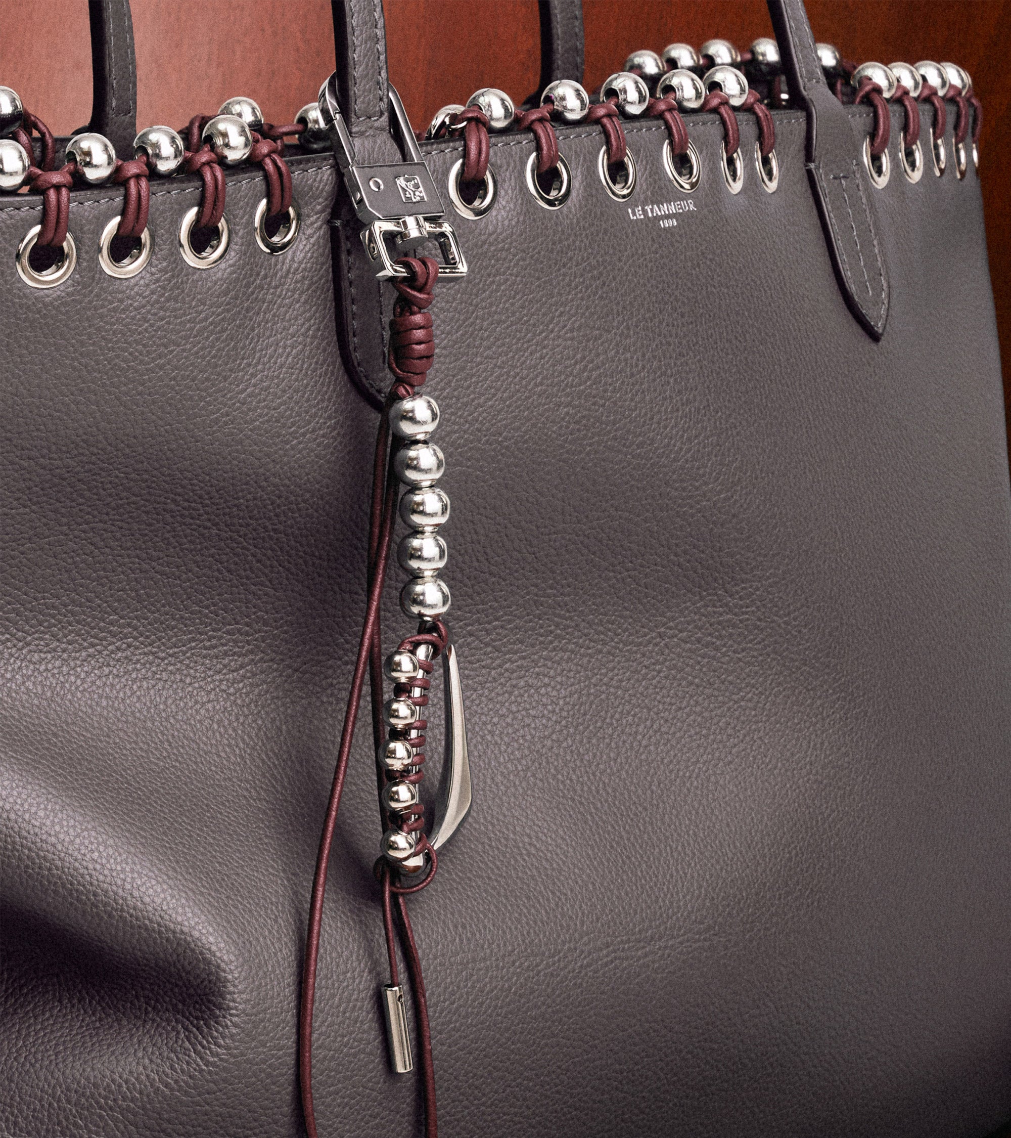 Grained leather tote bag Kitesy Martin Studio