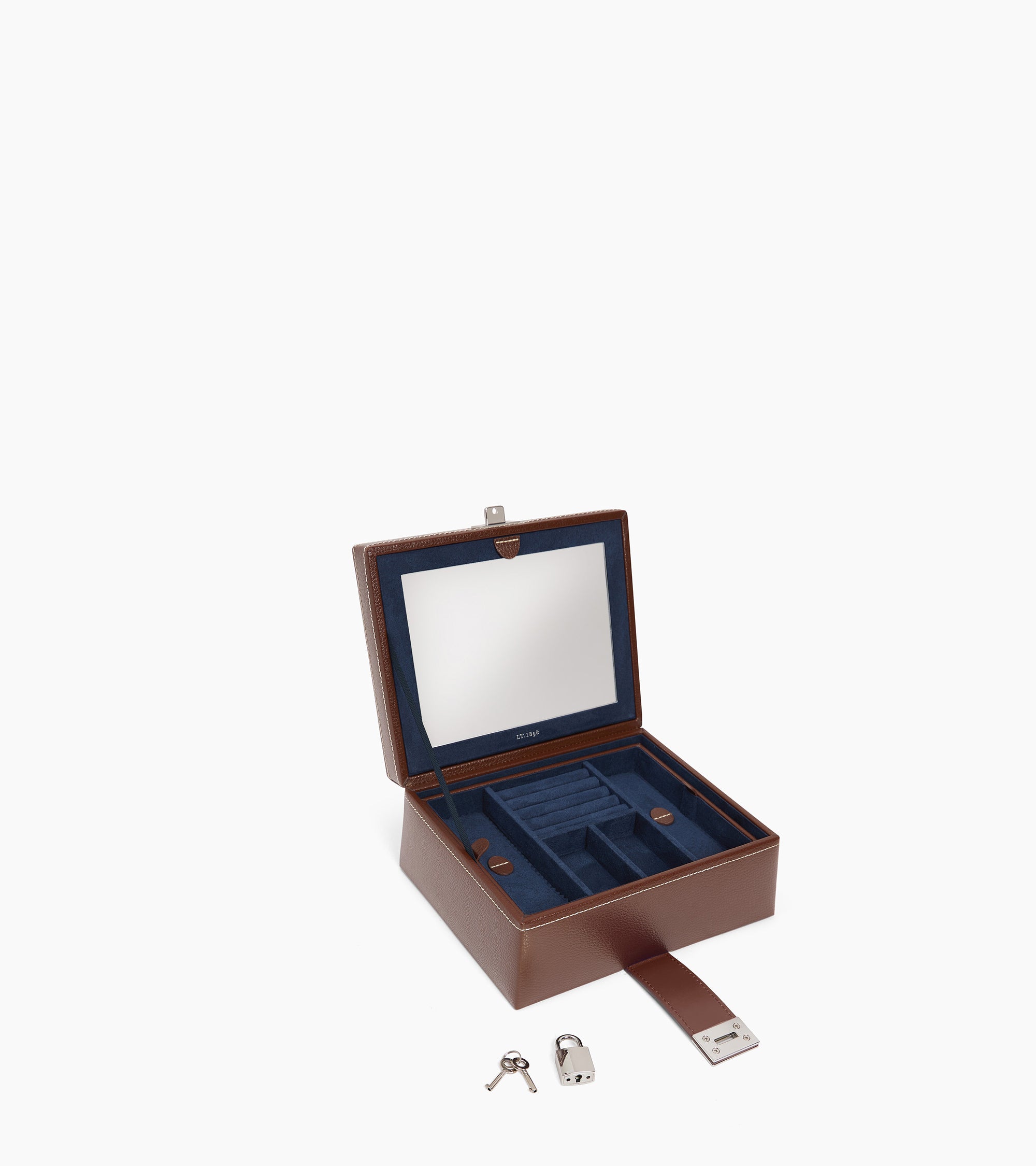 Mittlere Schmuckbox aus Leder