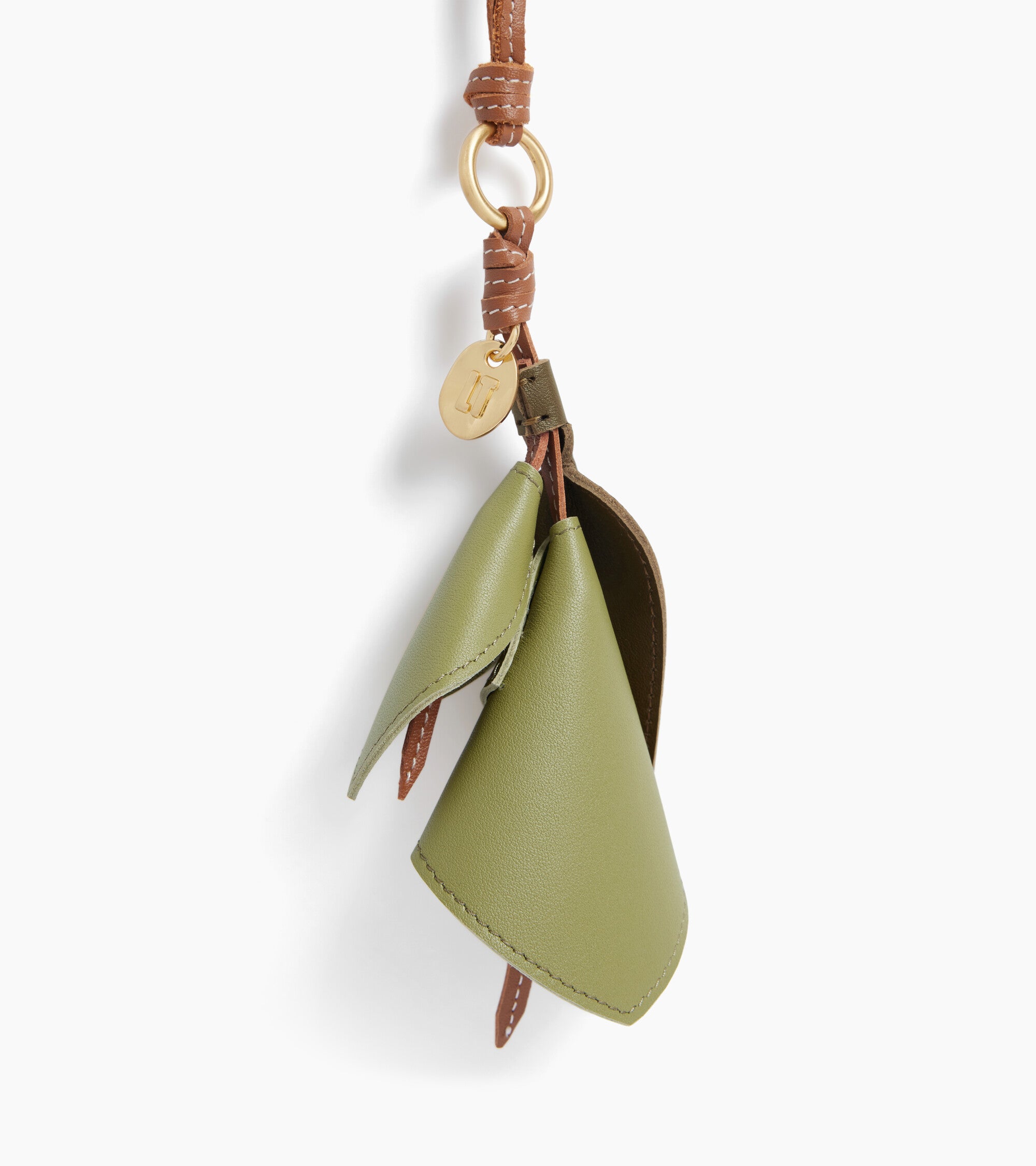 Charms fleur en cuir grainé