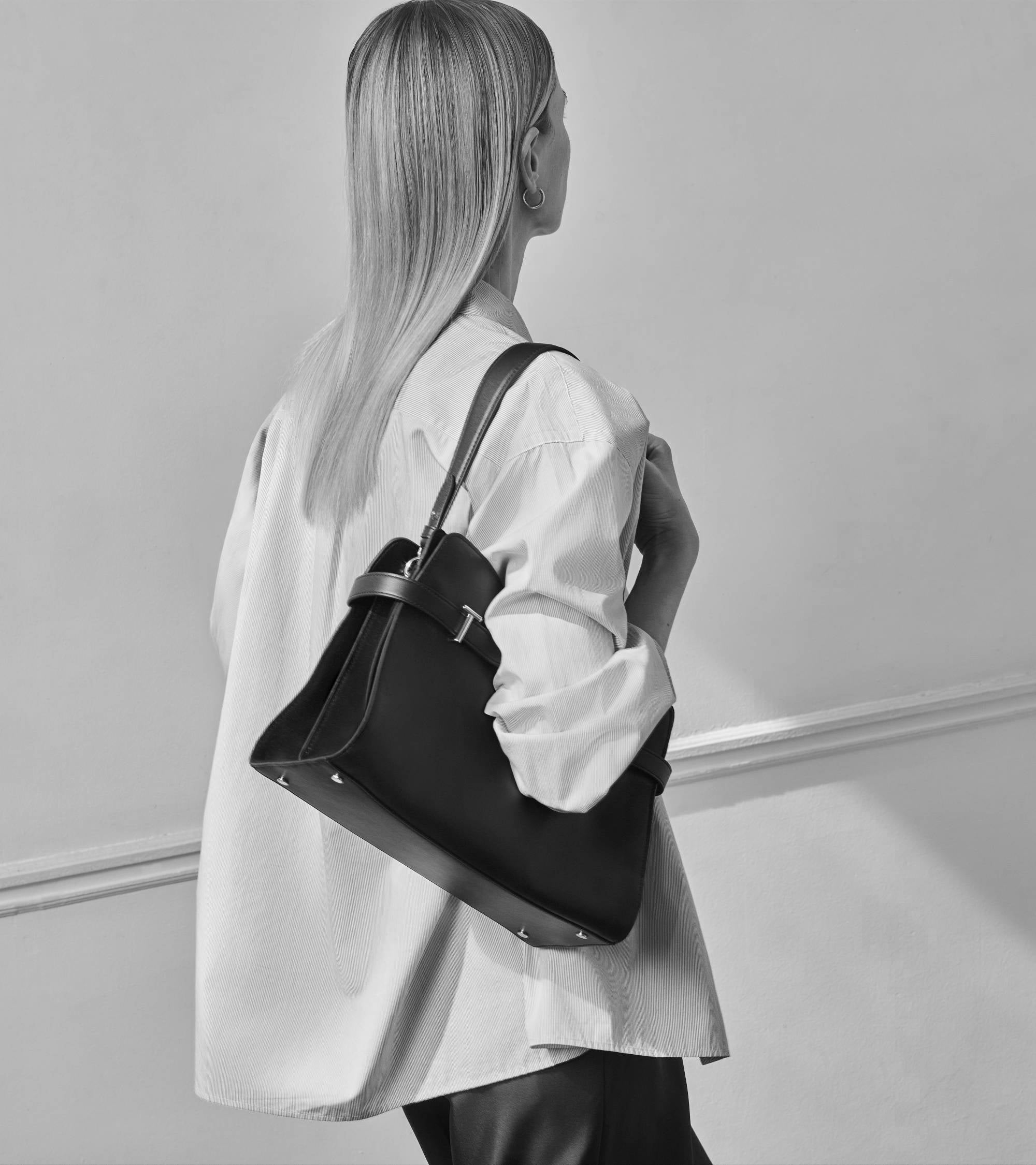 Emie large handbag in smooth leather and nubuck