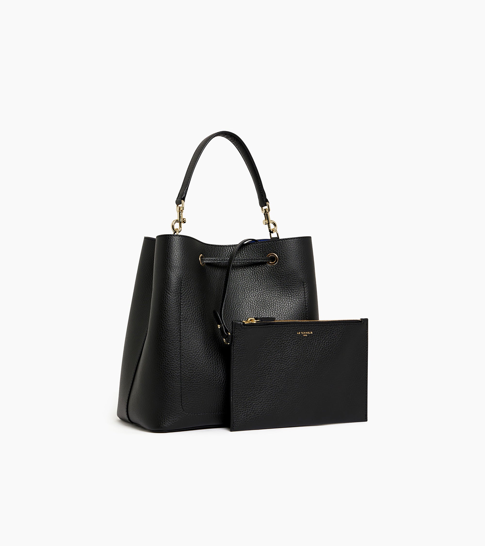 Große Bucket Bag Louise aus genarbtem Leder