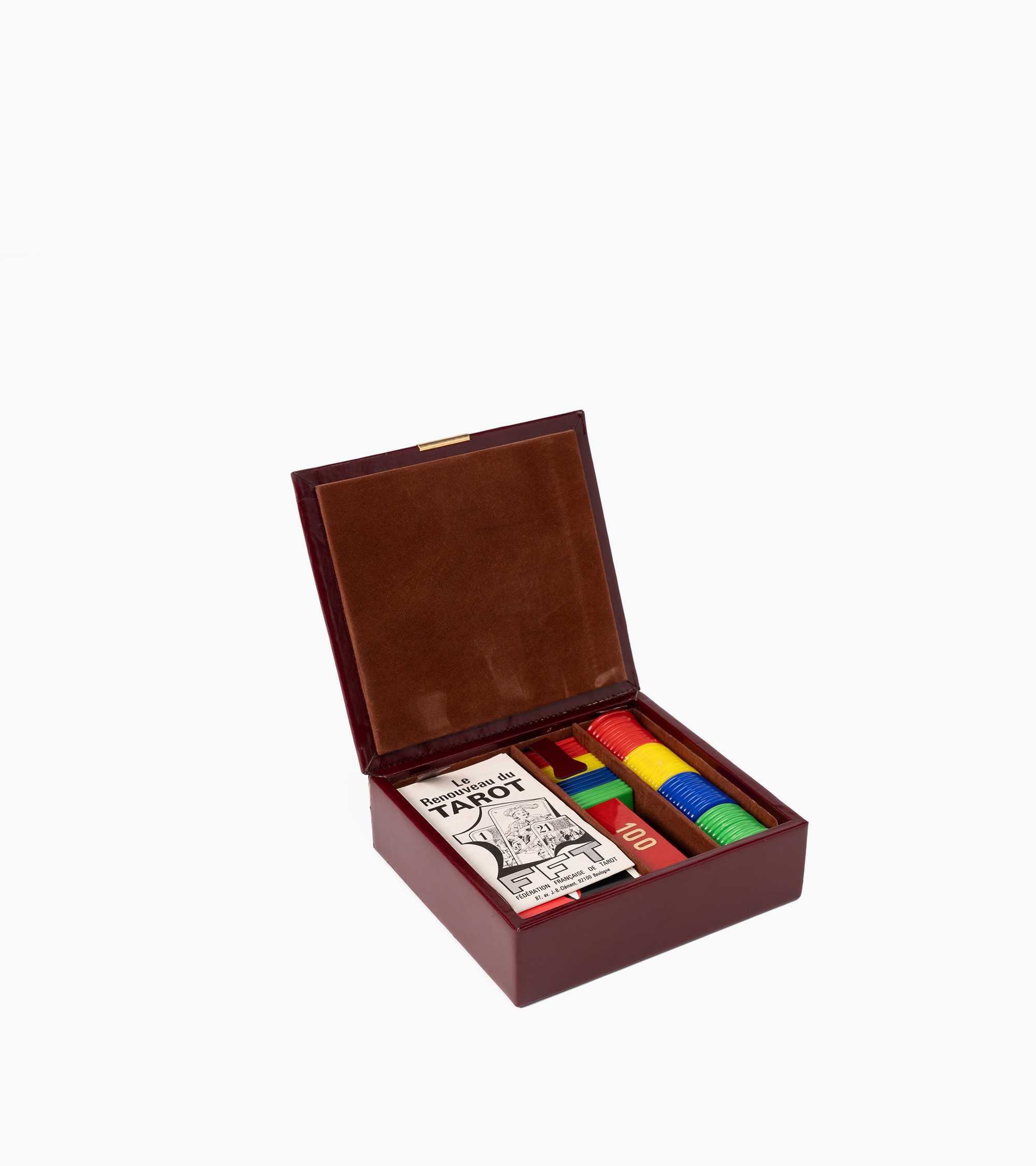 Kleine Kartenspiel-Schatulle aus Leder
