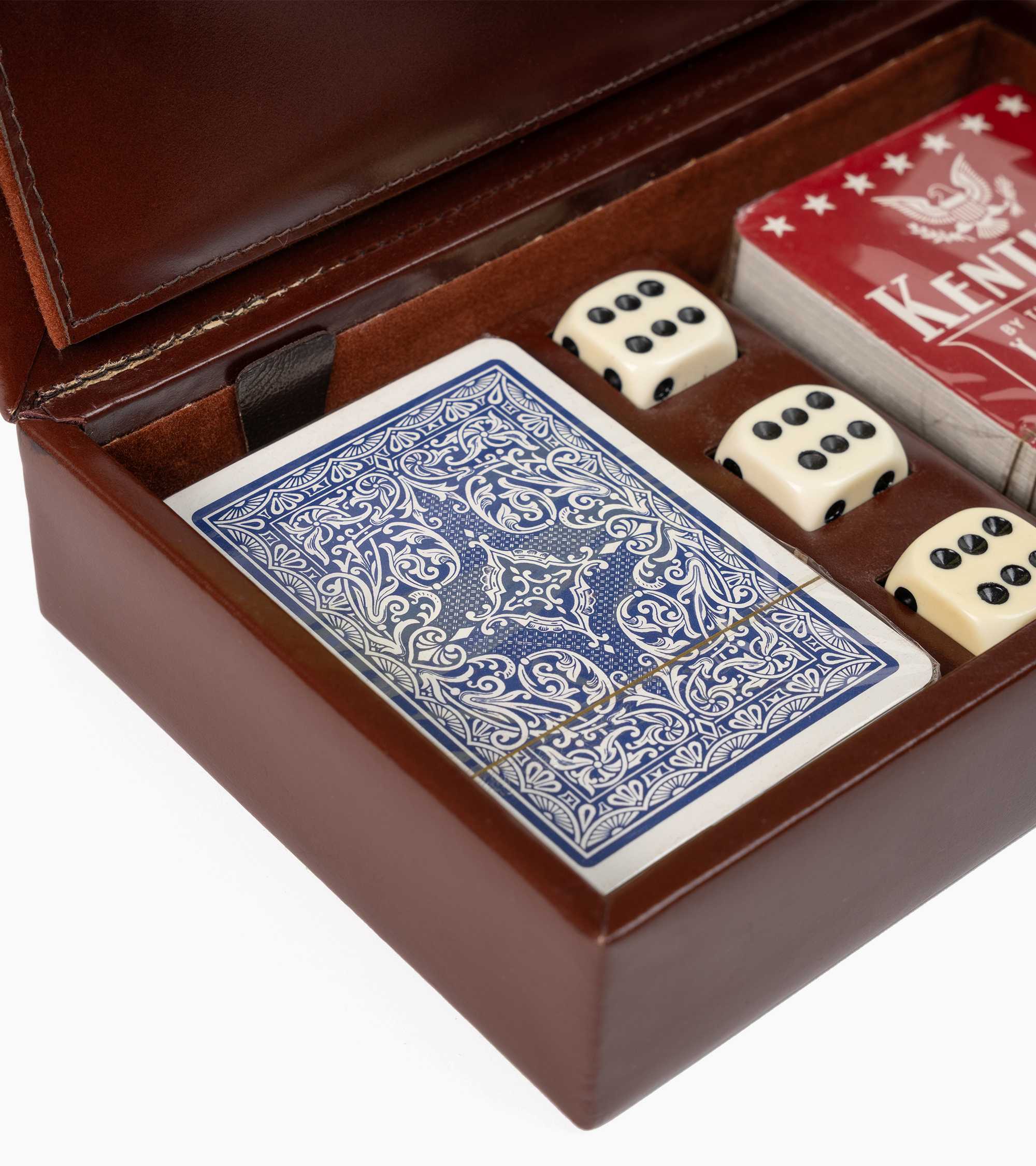 Small leather bridge game case