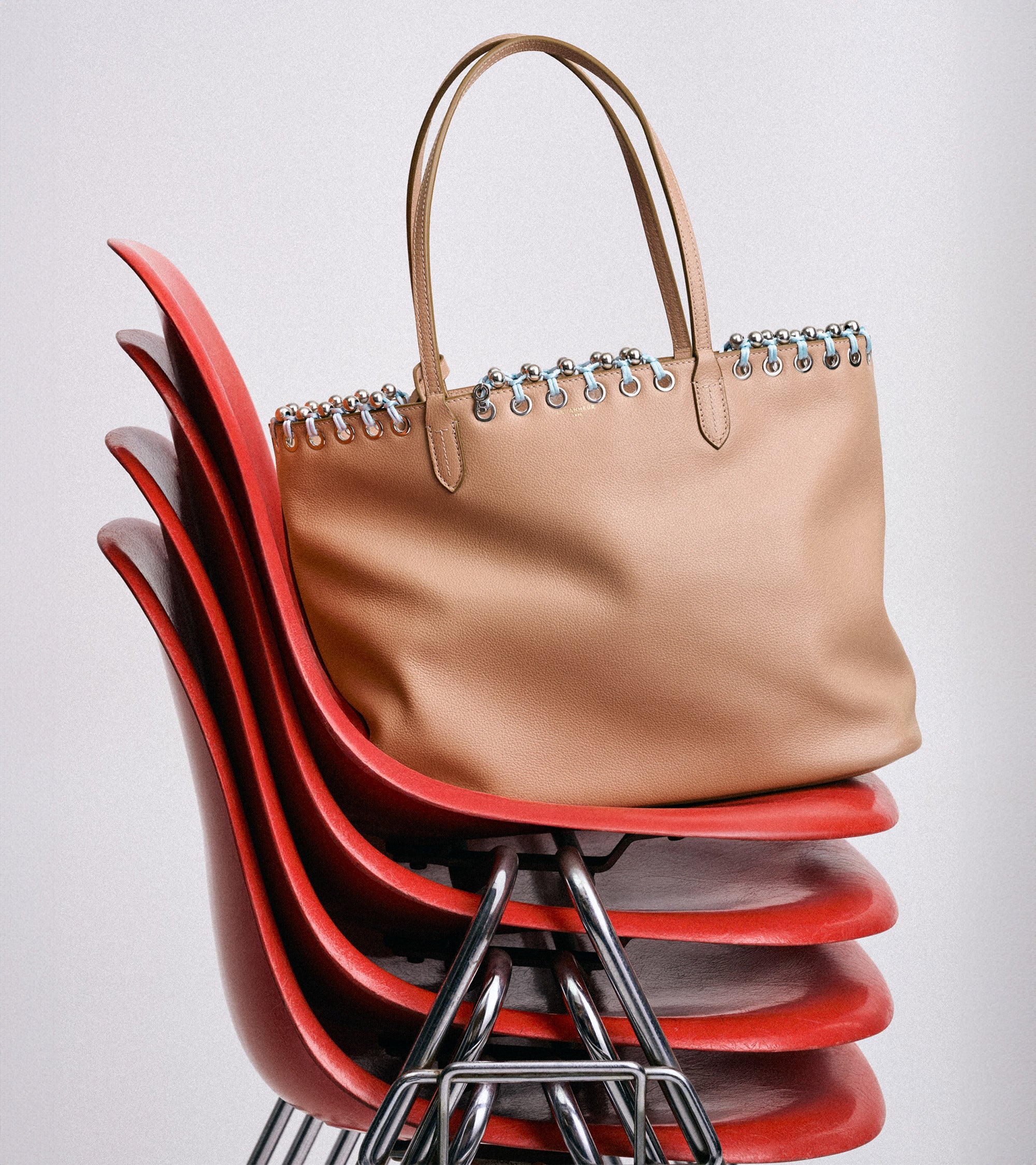 Grained leather tote bag Kitesy Martin