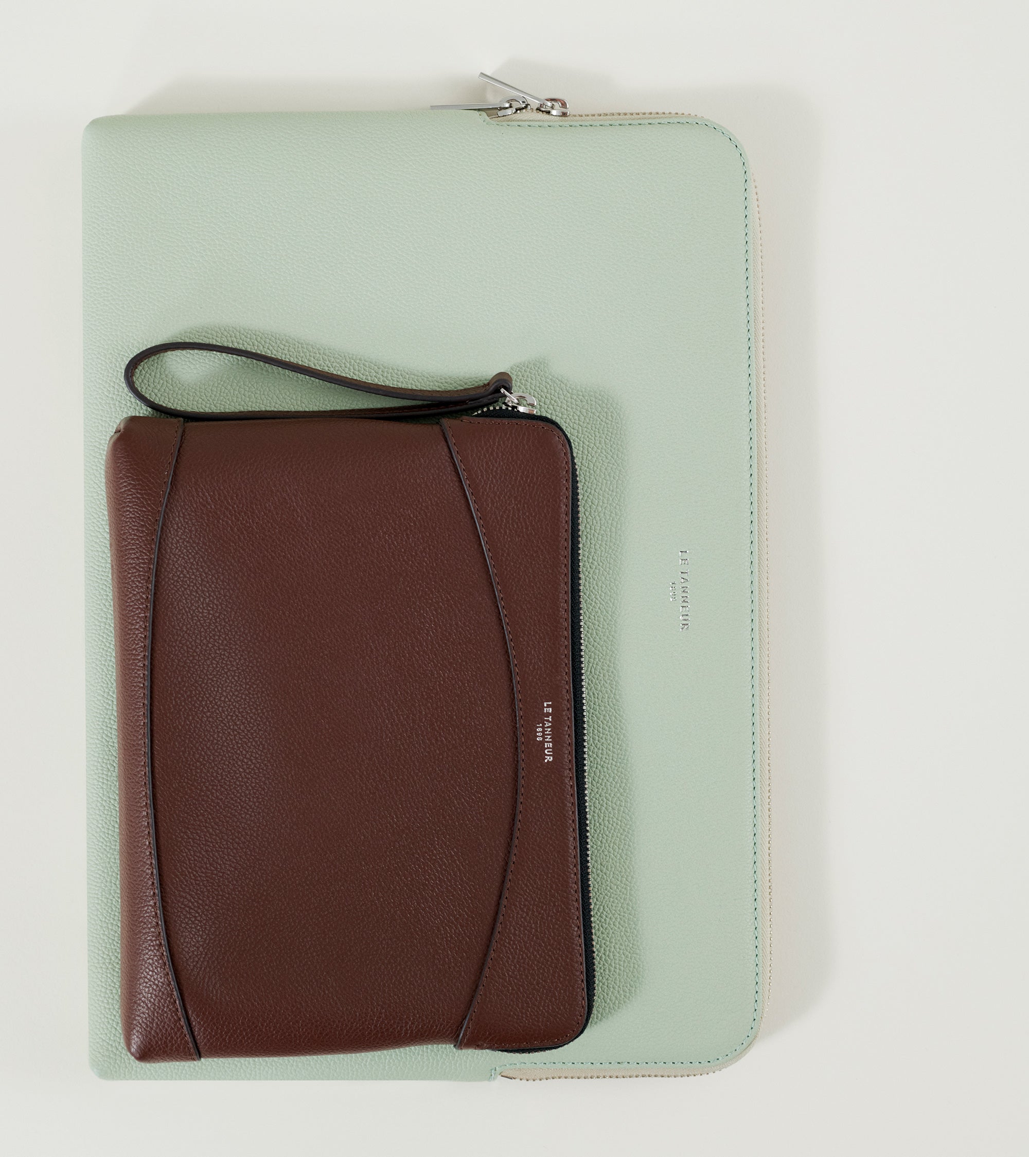 14-Zoll-Laptoptasche aus genarbtem Leder