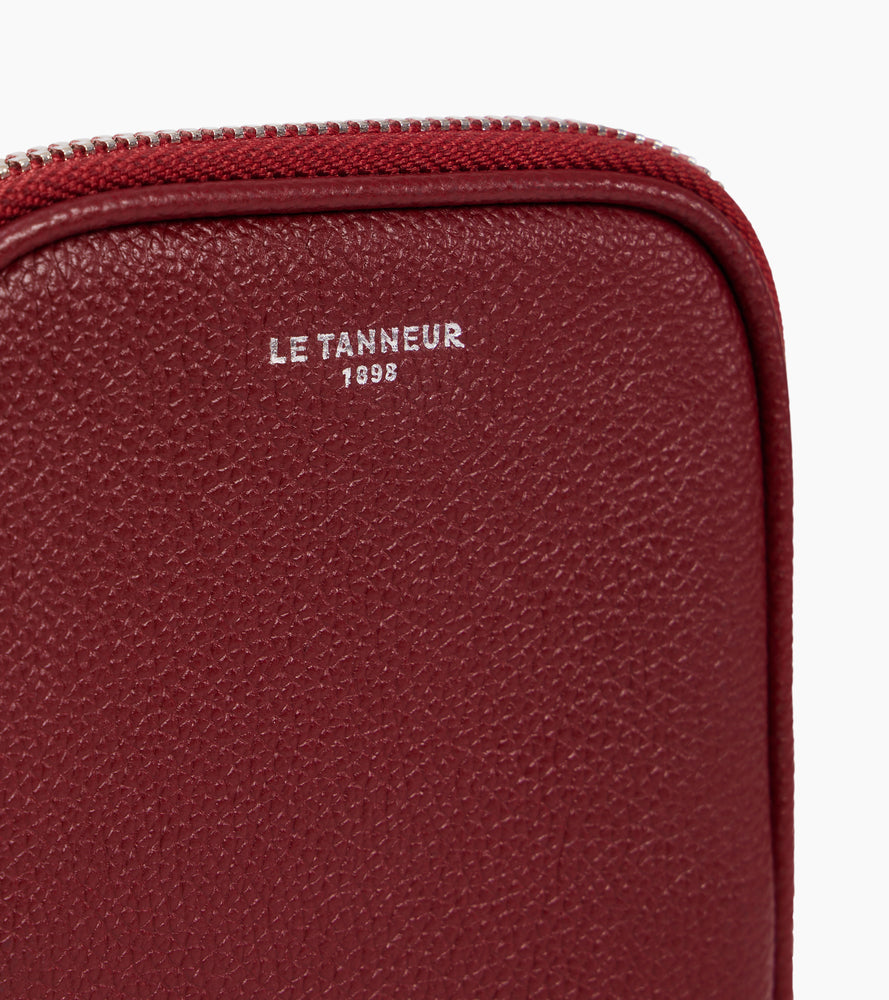 Etui téléphone en cuir grainé