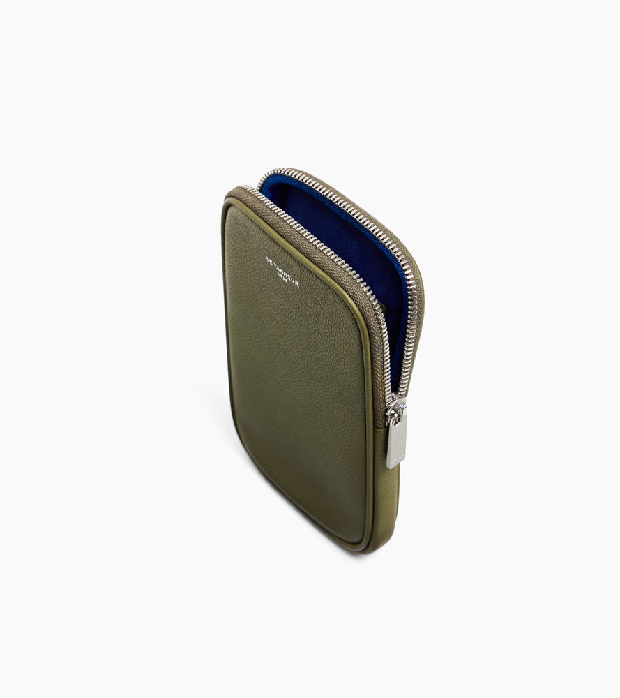 Etui téléphone en cuir grainé