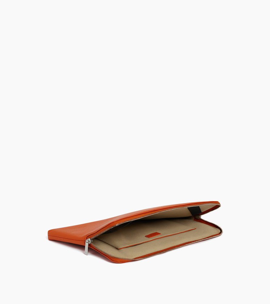 14" laptop sleeve in grained leather