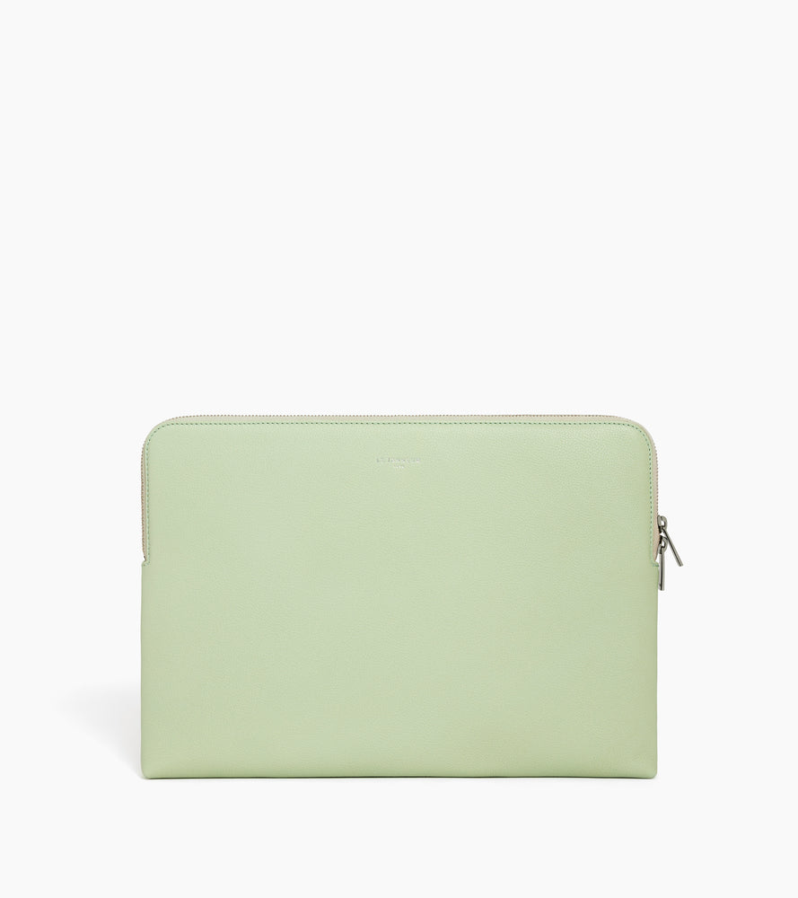 14" laptop sleeve in grained leather