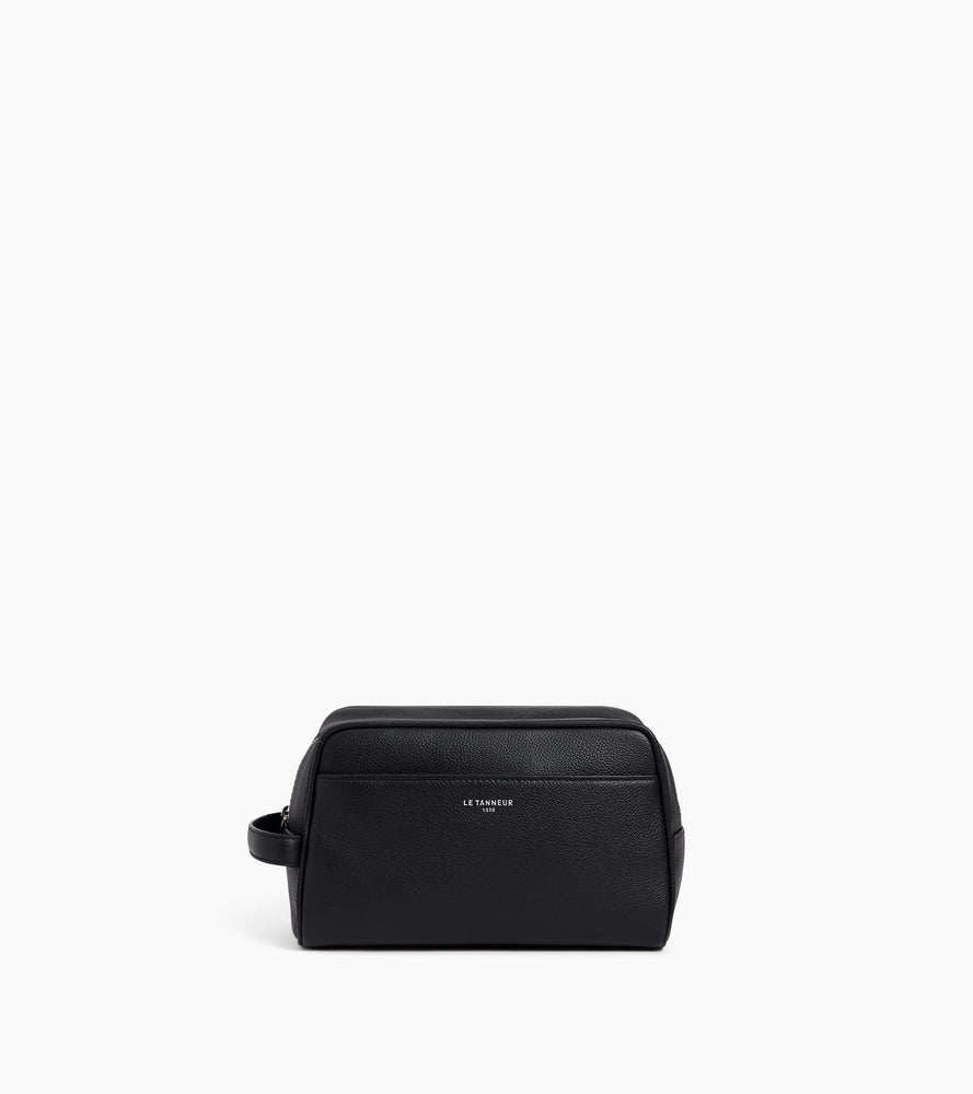 Toiletry bag in grained leather