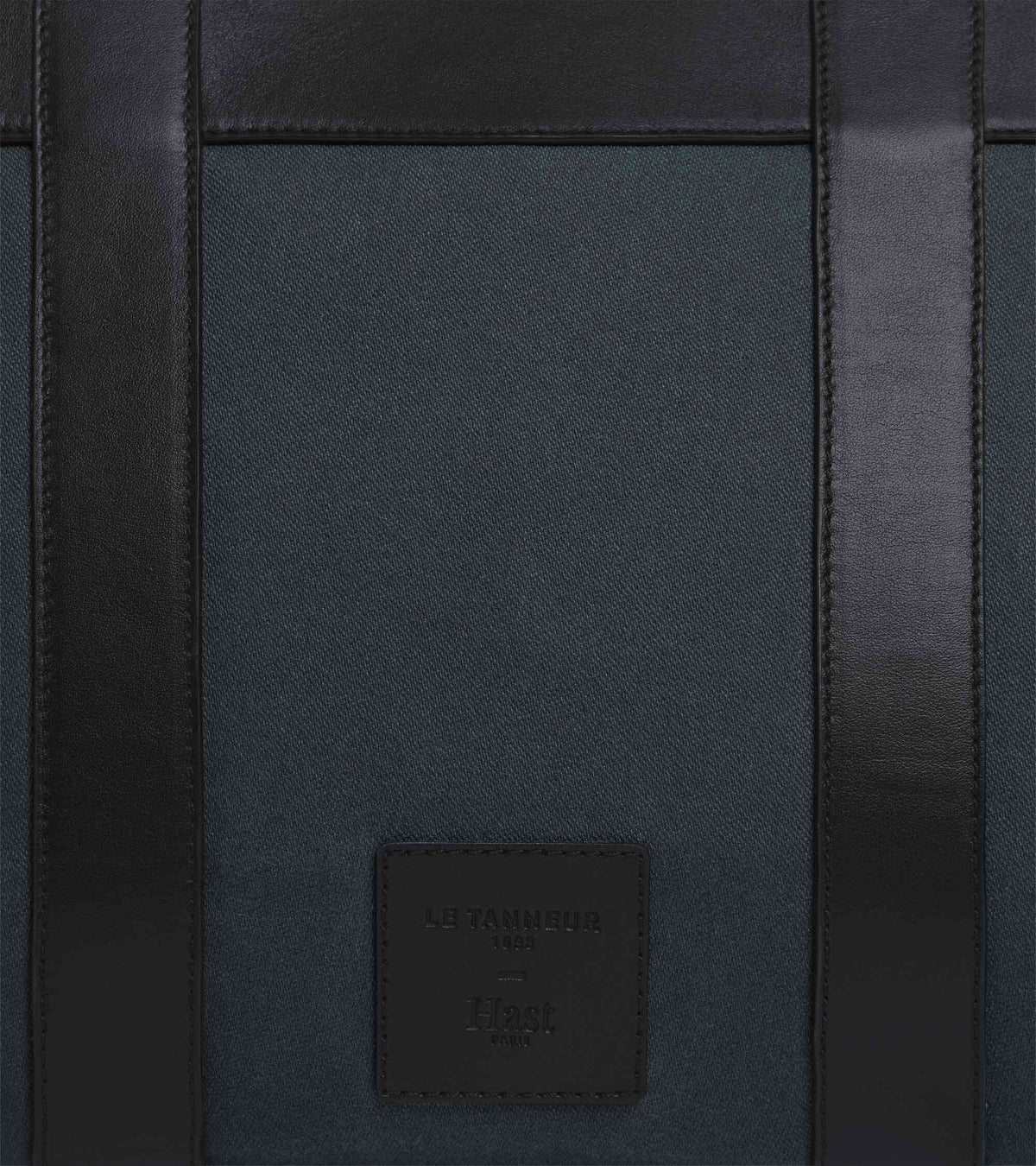Sac cabas porté main Le Tanneur x HAST en cuir lisse et toile coton