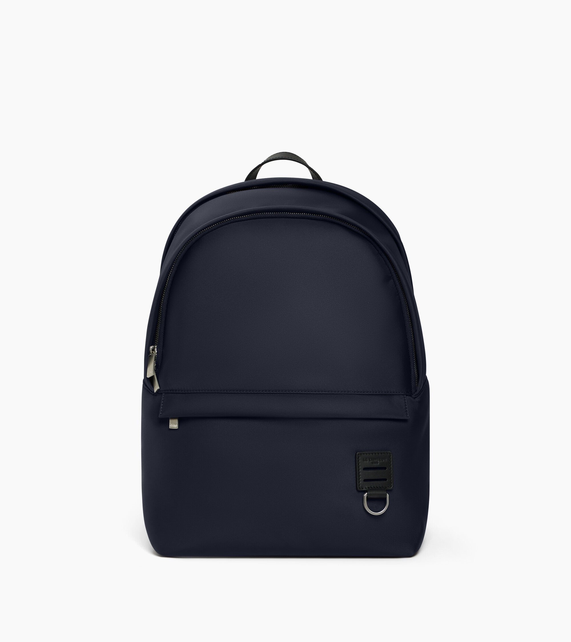 Basile zipped backpack in nylon canvas and smooth leather