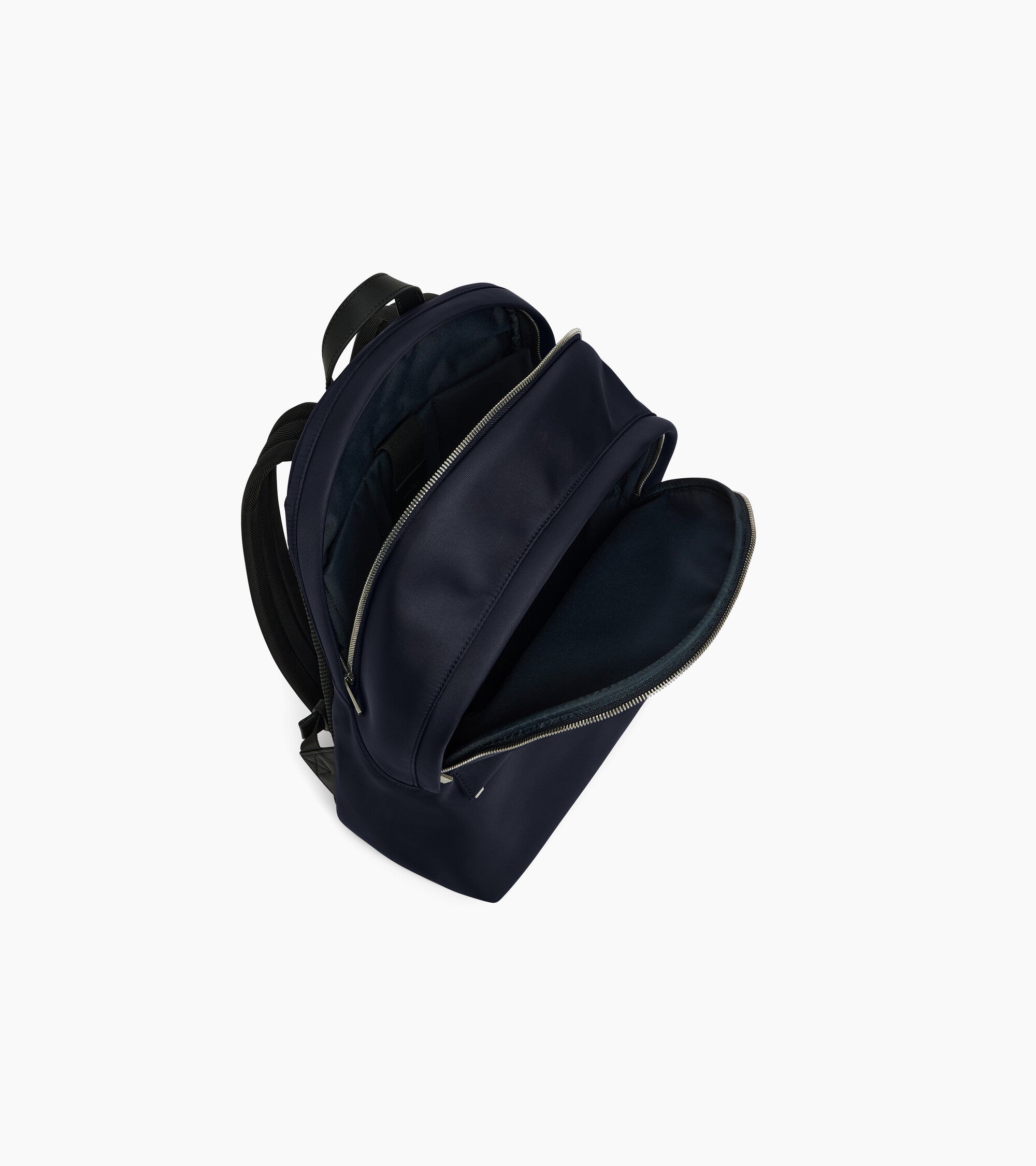 Basile zipped backpack in nylon canvas and smooth leather