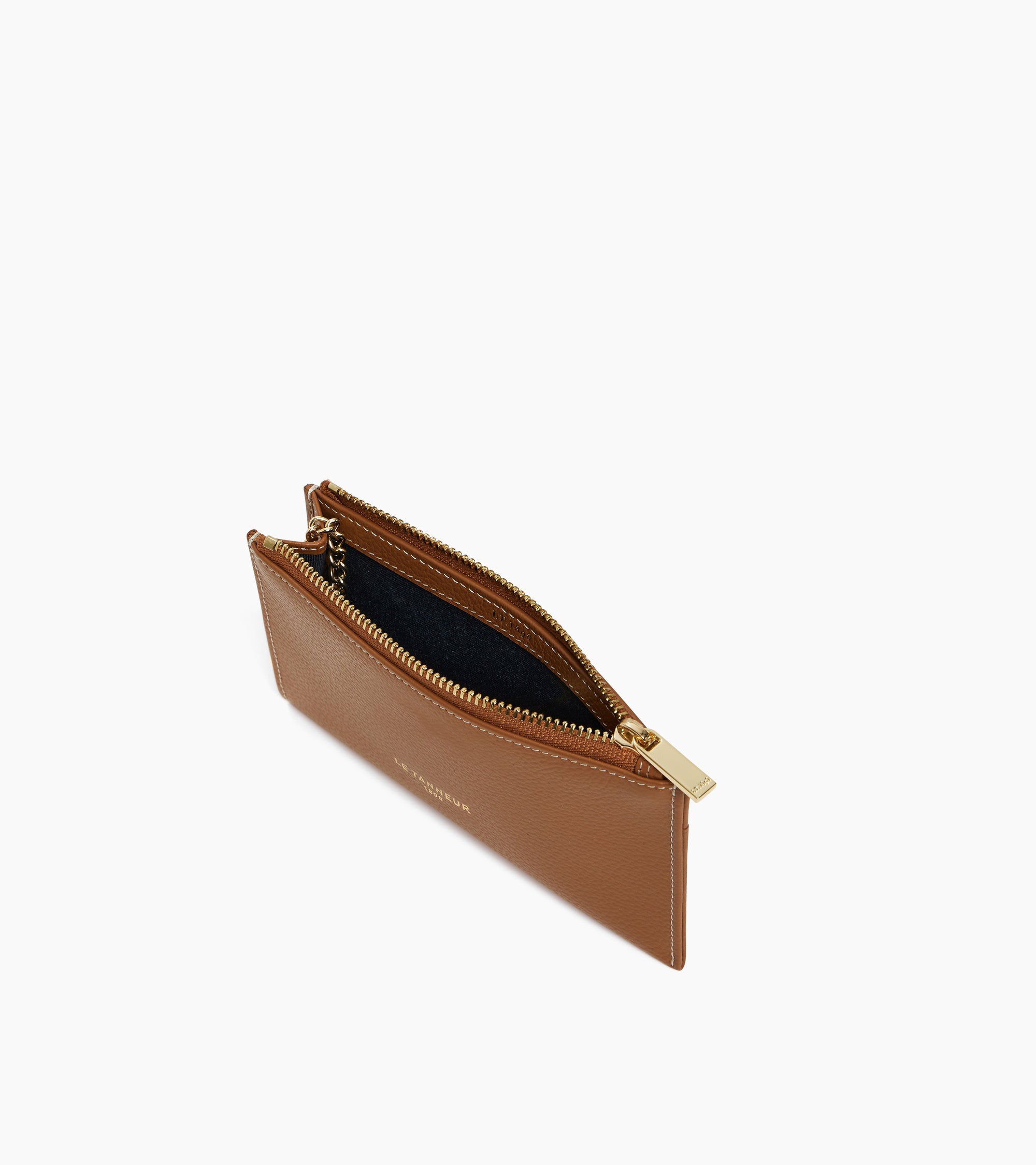 Estuche para llaves con cremallera Albertine de piel granulada