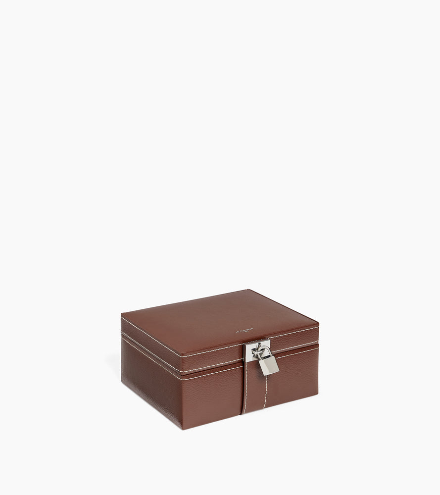Mittlere Schmuckbox aus Leder