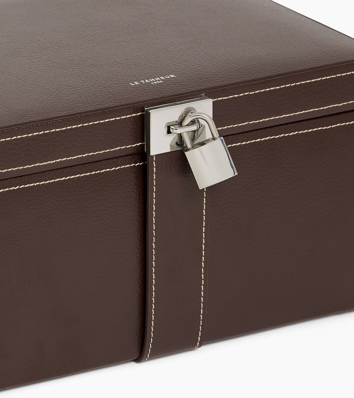 Caja de joyas grande en cuero