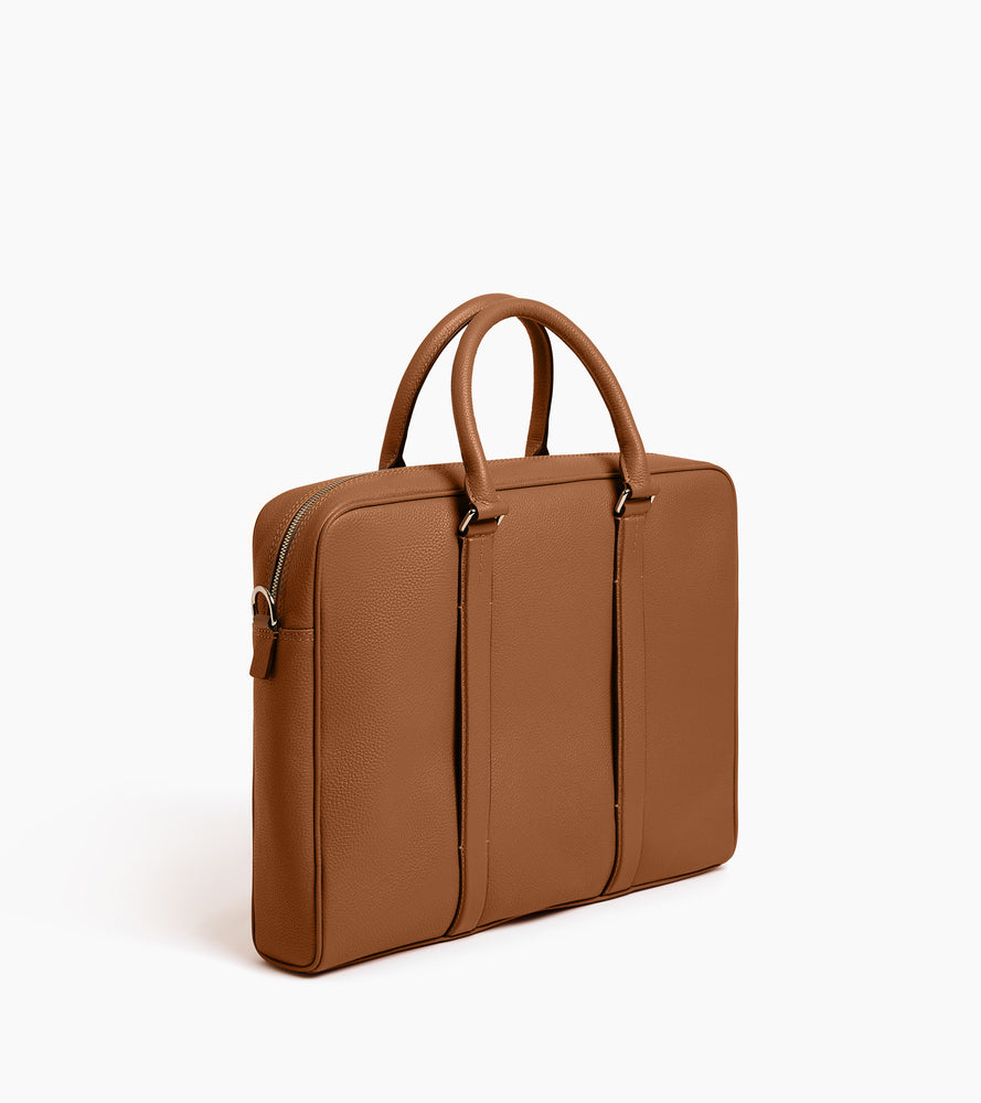 Porte documents 15" Charles en cuir grainé petit modèle