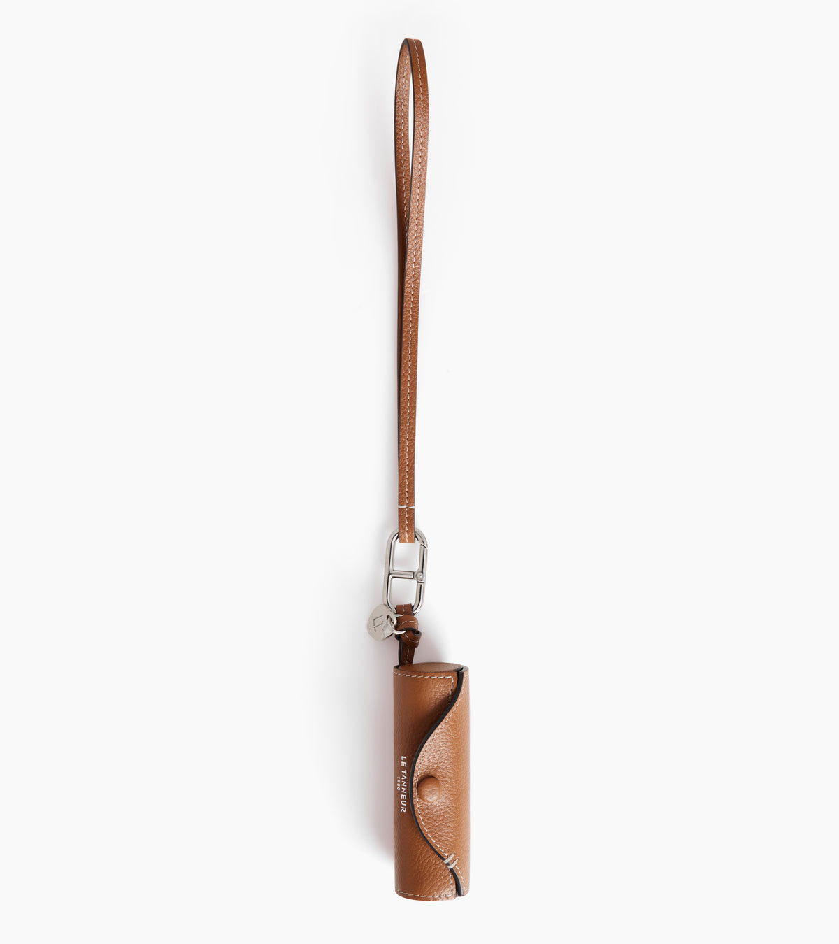 Estuche para labial con charms de piel granulada