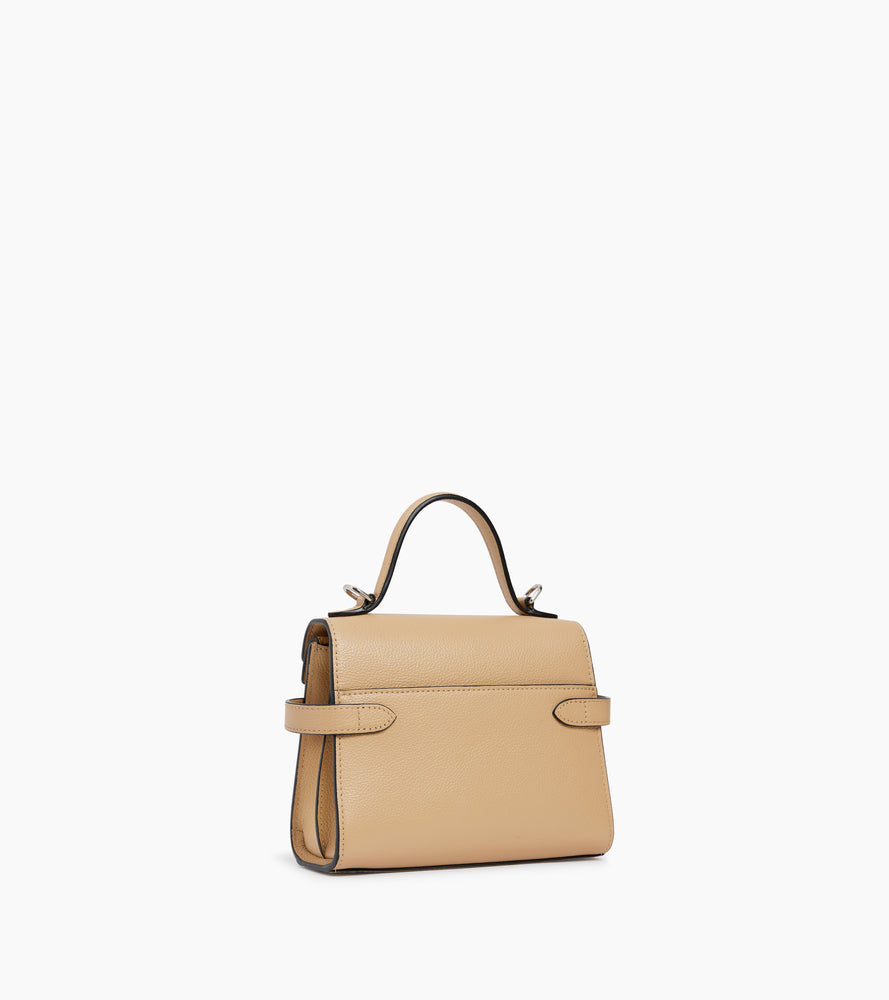 Kleine Handtasche Emilie aus genarbtem Leder mit Doppelklappe