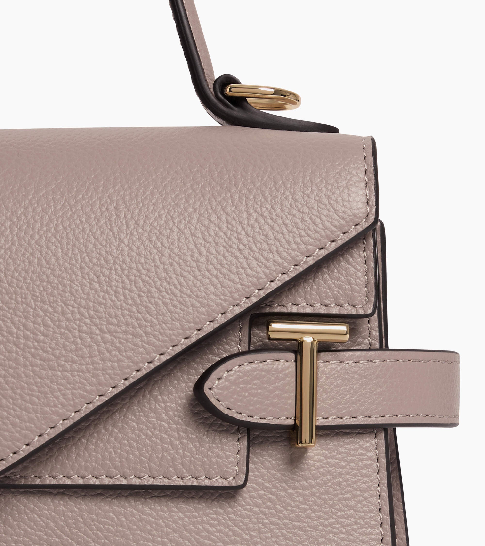 Kleine Handtasche Emilie aus genarbtem Leder mit Doppelklappe