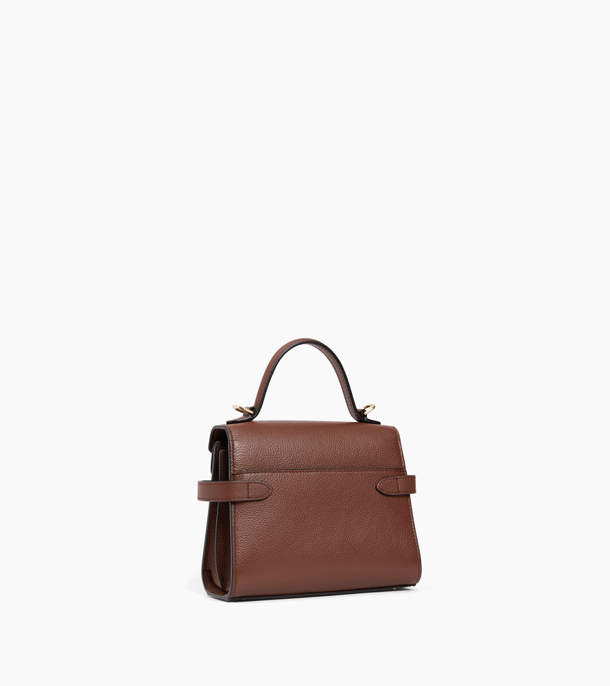 Kleine Handtasche Emilie aus genarbtem Leder mit Doppelklappe
