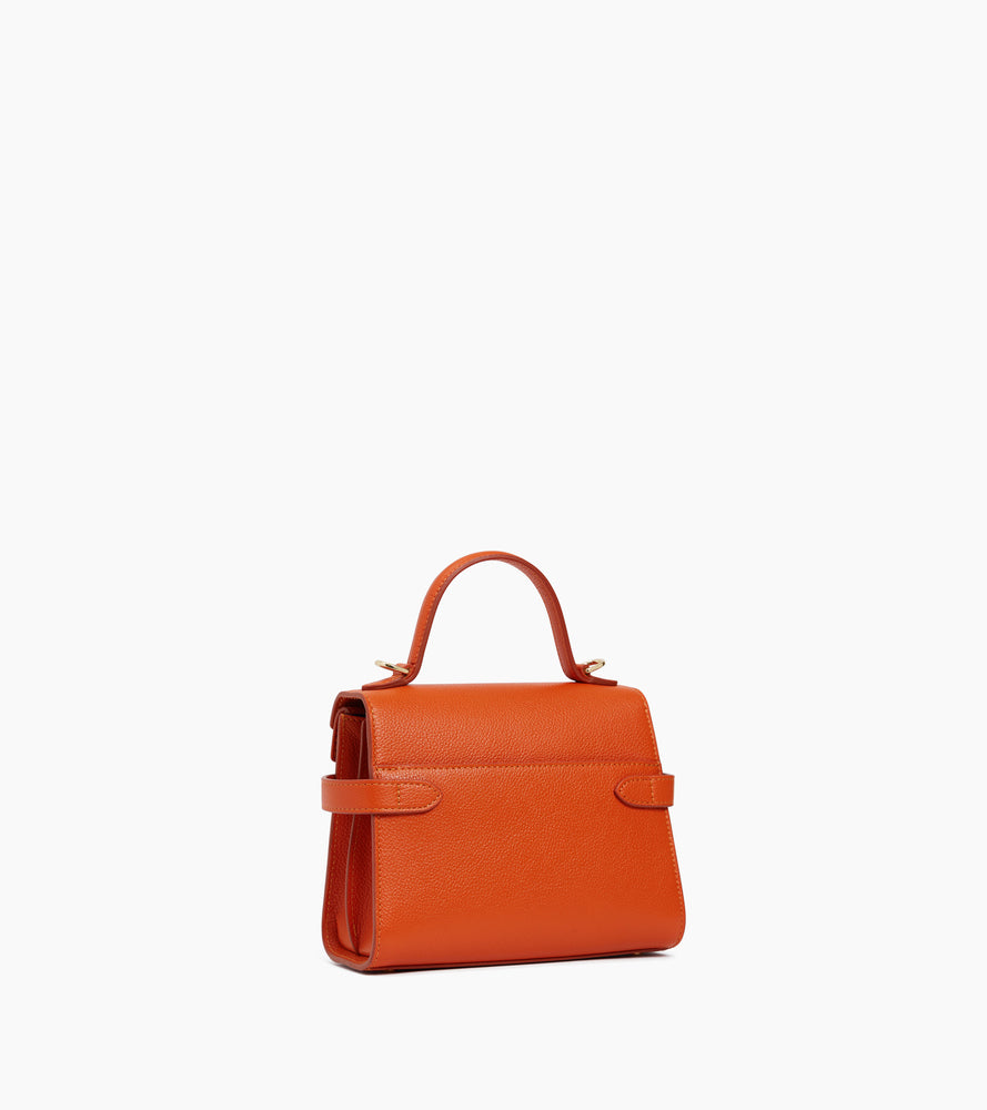 Kleine Handtasche Emilie aus genarbtem Leder mit Doppelklappe