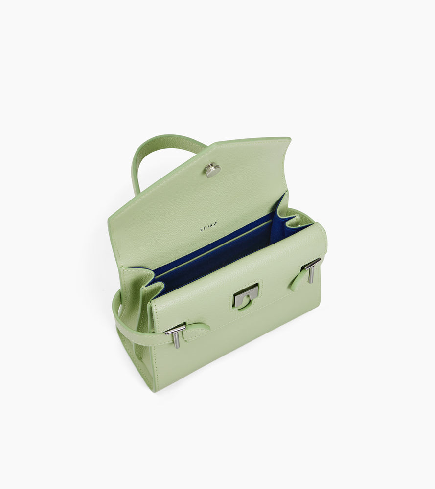 Kleine Handtasche Emilie aus genarbtem Leder mit Doppelklappe