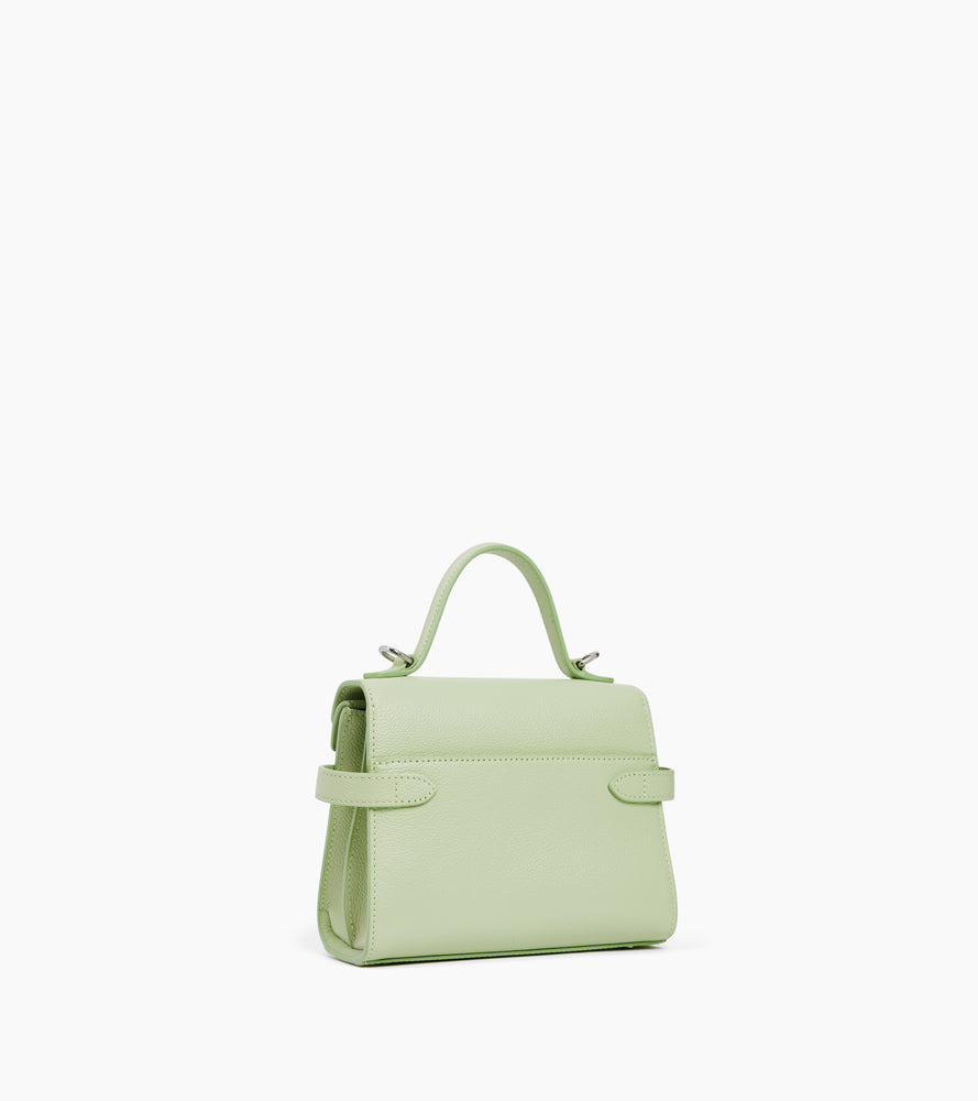 Kleine Handtasche Emilie aus genarbtem Leder mit Doppelklappe