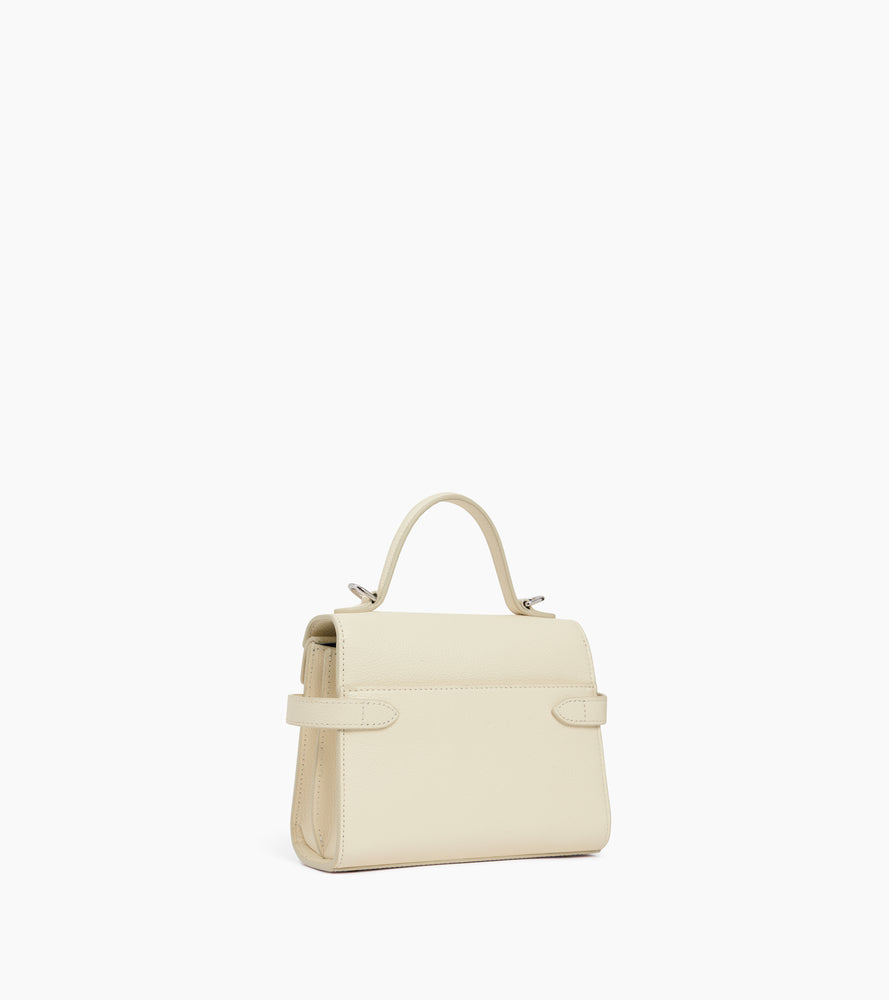 Kleine Handtasche Emilie aus genarbtem Leder mit Doppelklappe