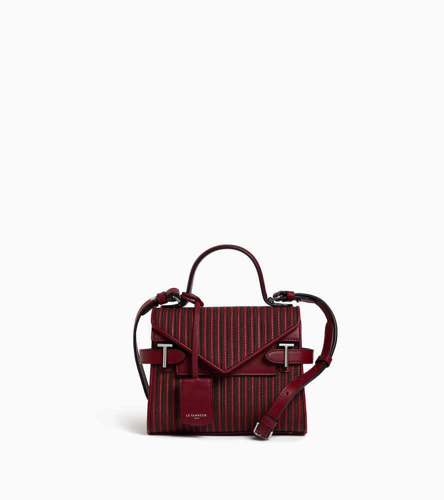 Petit sac à main double rabat Emilie en cuir tressé