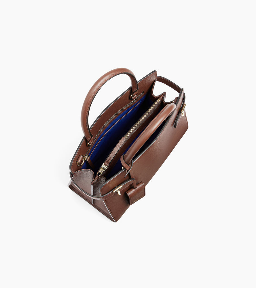 Mittelgroße Handtasche Emilie aus genarbtem Leder