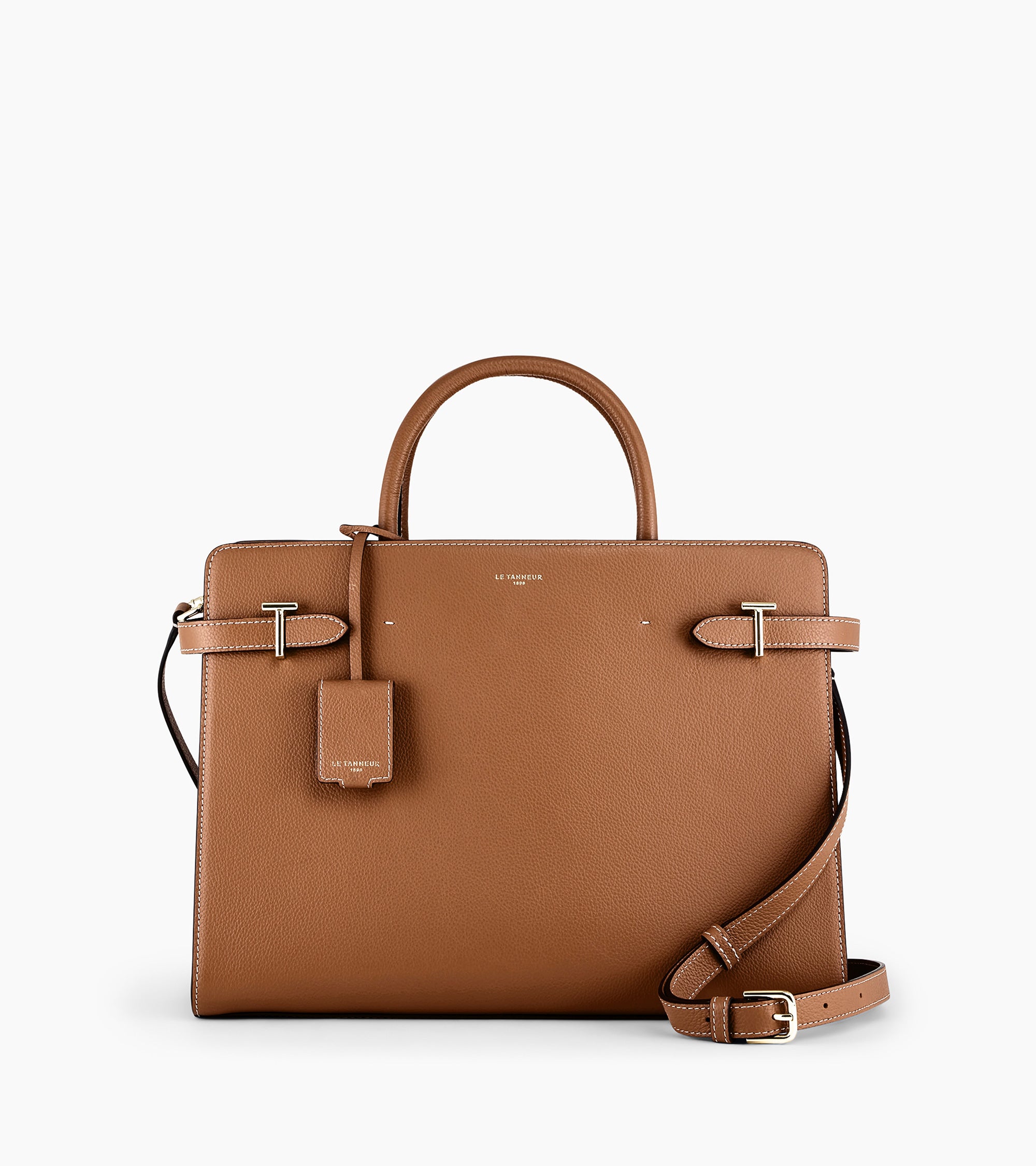 Große Handtasche Emilie aus genarbtem Leder