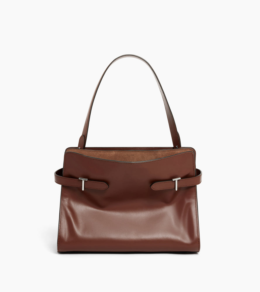 Emie large handbag in smooth leather and nubuck