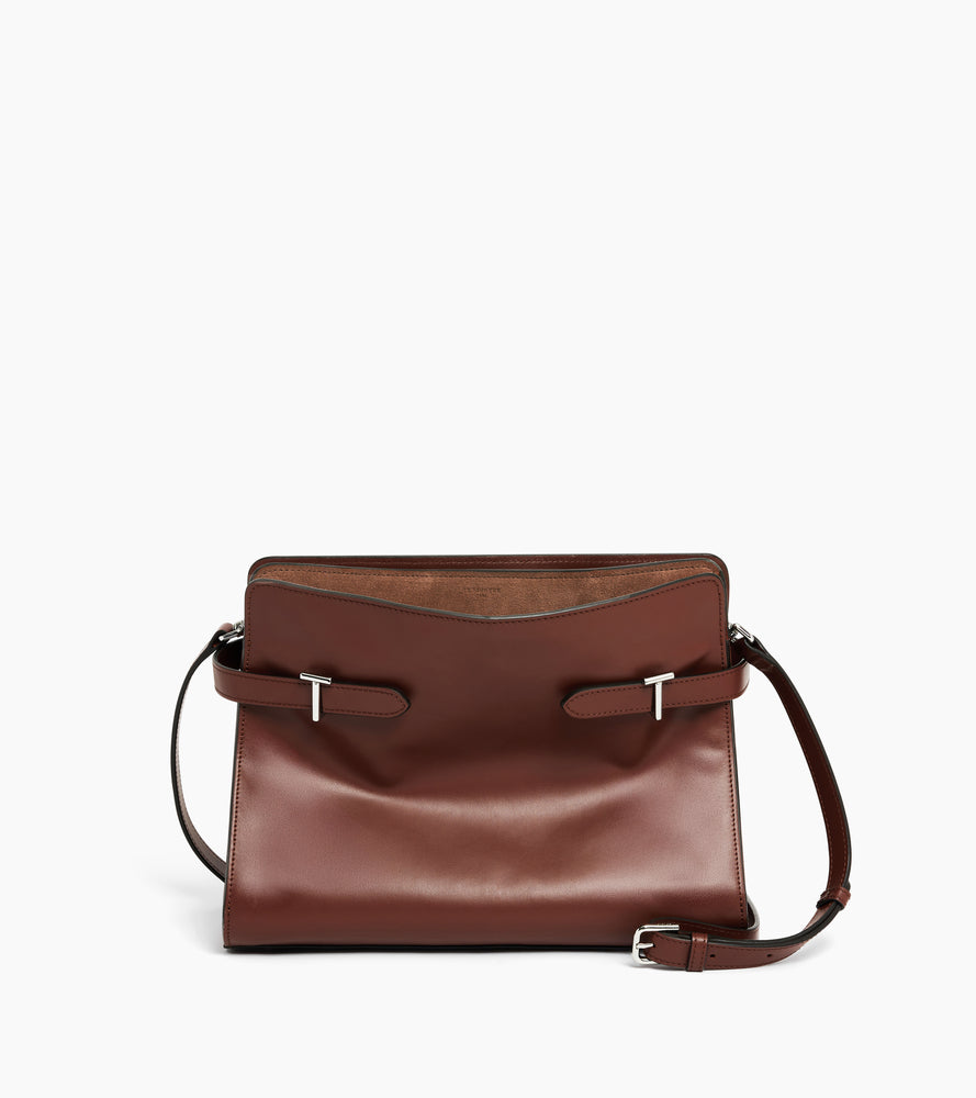Große Handtasche Emie aus Glatt- und Nubukleder
