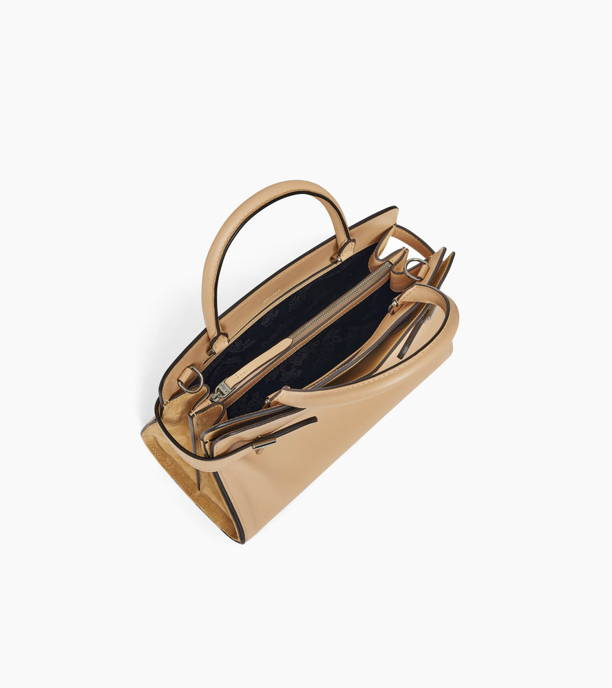 Mittelgroße Handtasche Emie aus Glatt- und Nubukleder