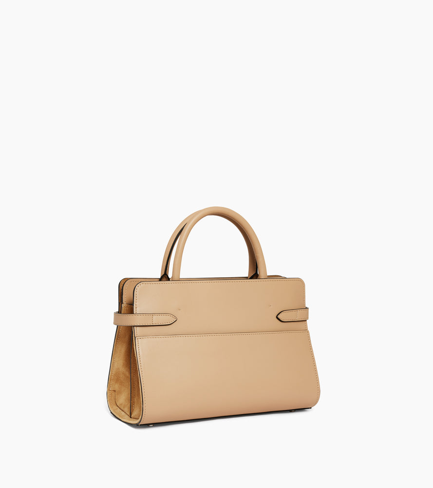 Mittelgroße Handtasche Emie aus Glatt- und Nubukleder