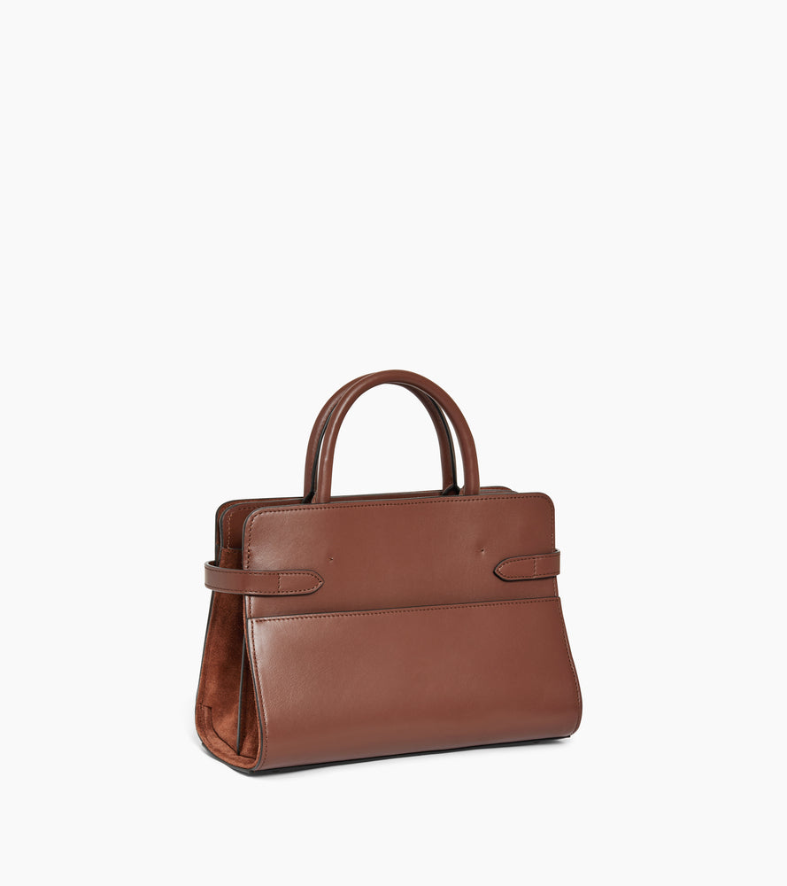 Mittelgroße Handtasche Emie aus Glatt- und Nubukleder