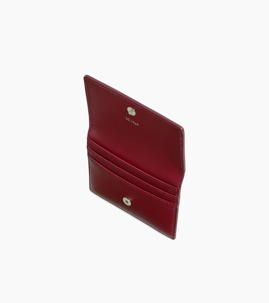 Porte cartes à rabat Emilie en cuir signature T
