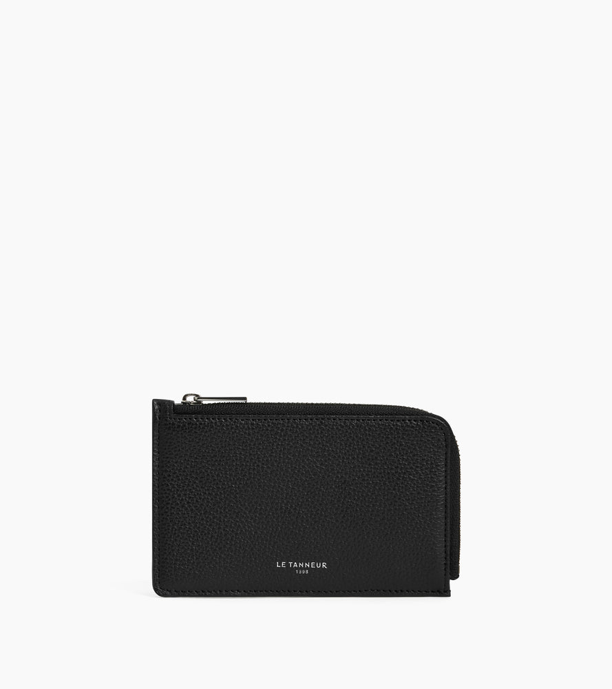 Porte cartes zippé Emilie en cuir grainé
