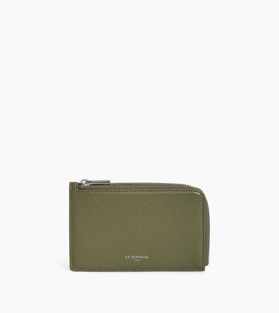 Porte cartes zippé Emilie en cuir grainé