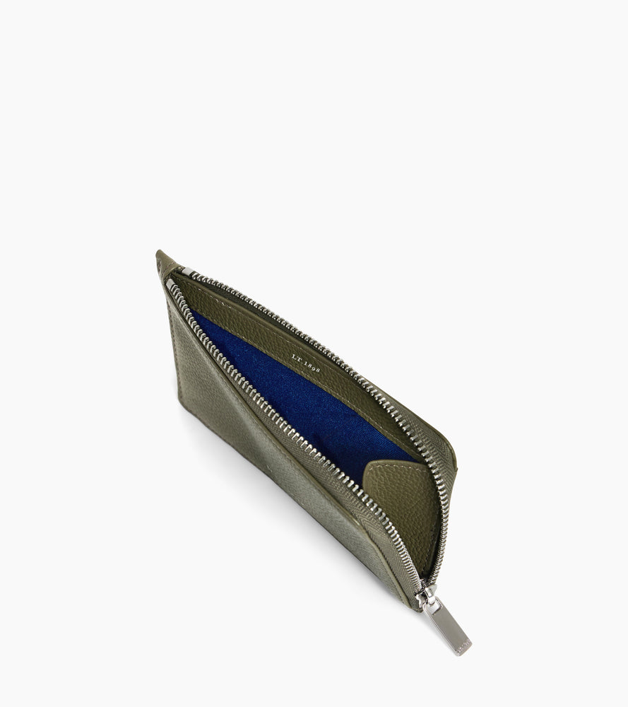 Porte cartes zippé Emilie en cuir grainé