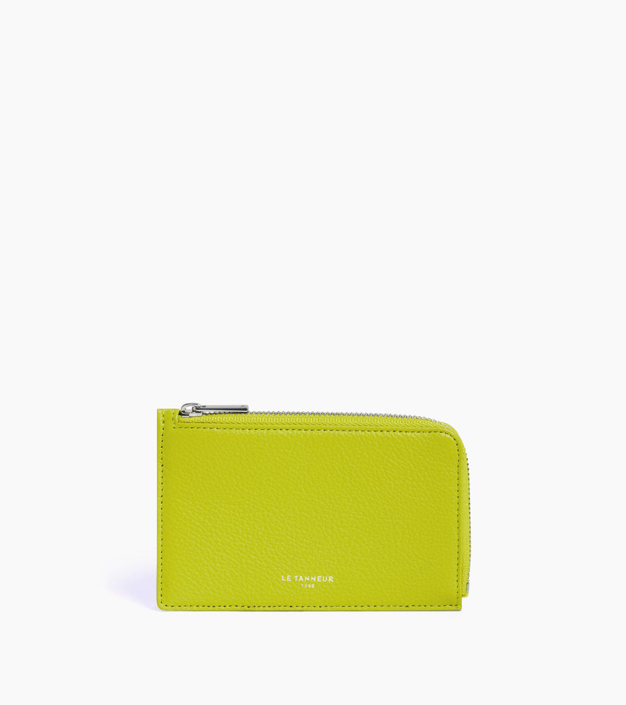 Porte cartes zippé Emilie en cuir grainé