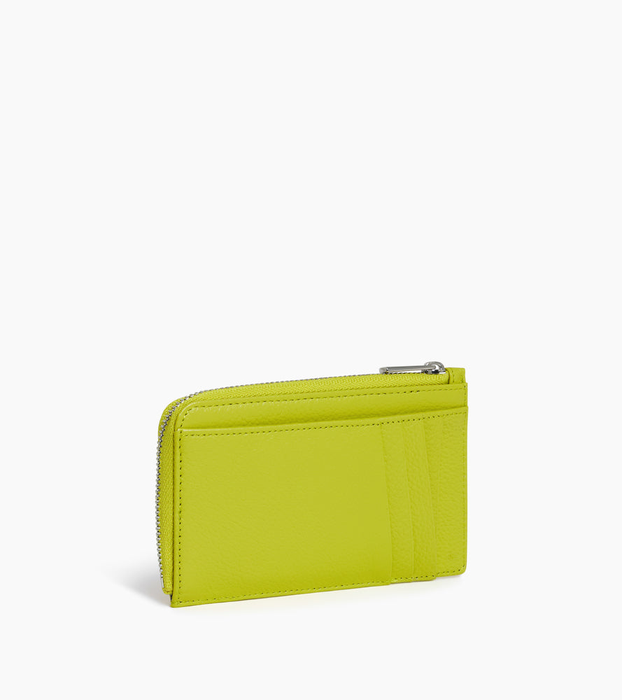 Porte cartes zippé Emilie en cuir grainé