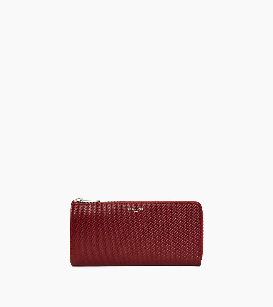 Compagnon zippé Emilie en cuir signature T