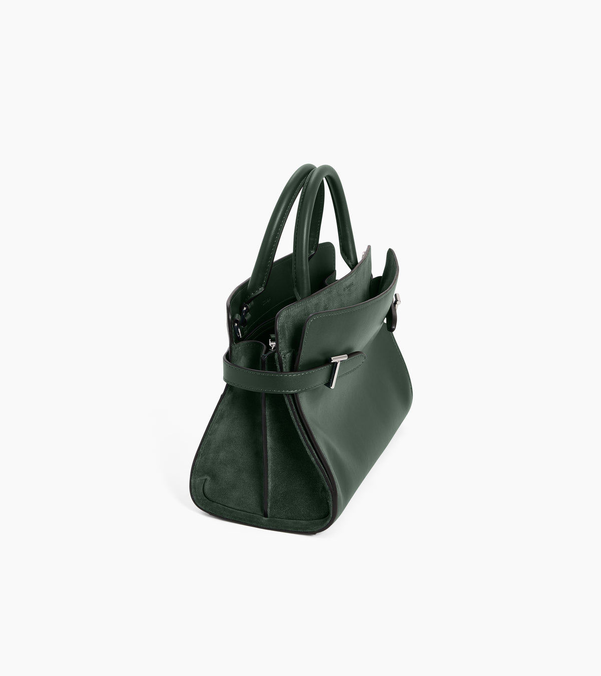 Sac à main moyen modèle Emie en cuir lisse et refente de velours