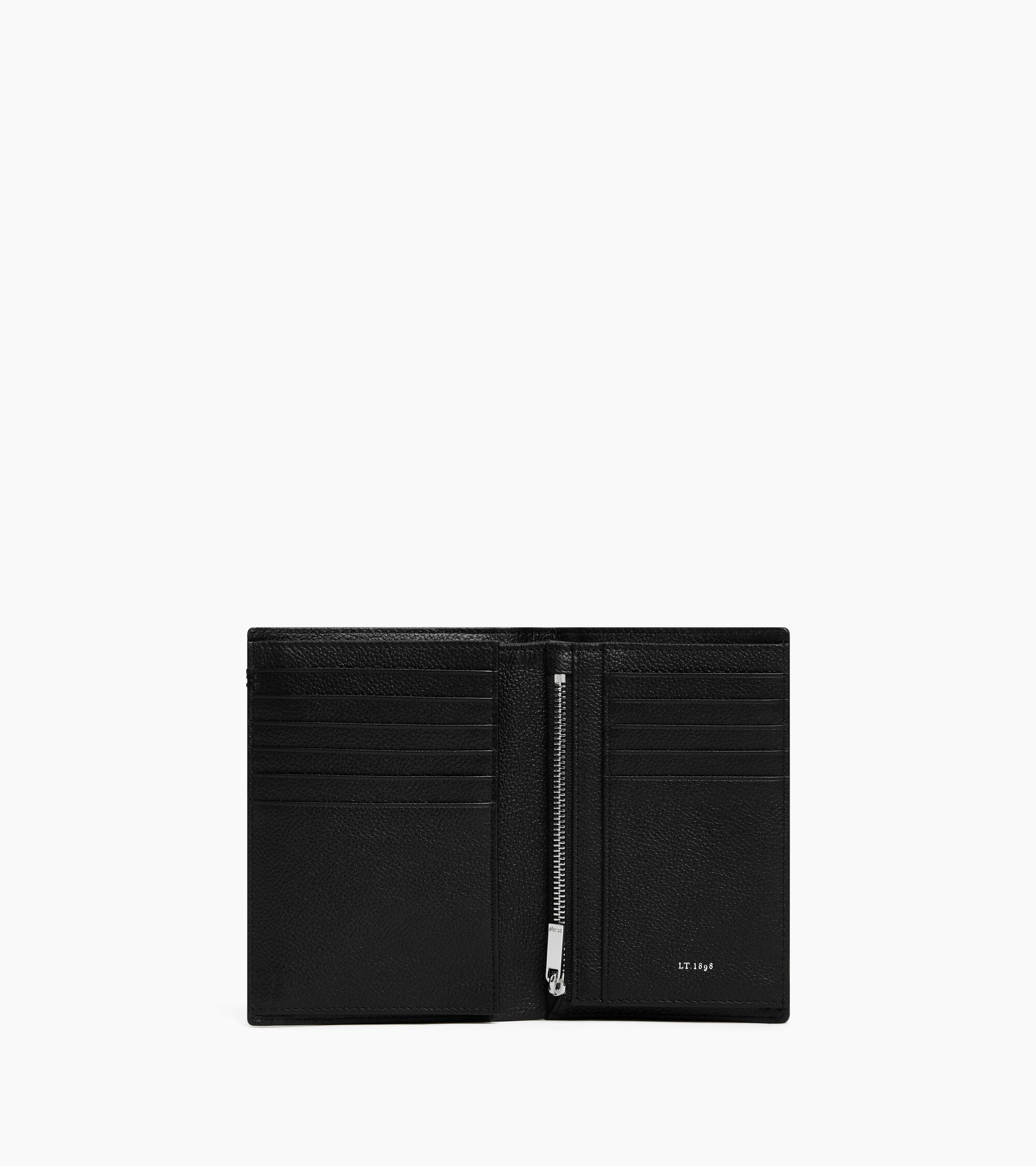 Lucien グレインレザー ファスナー付き ミディアム 縦型 二つ折り財布