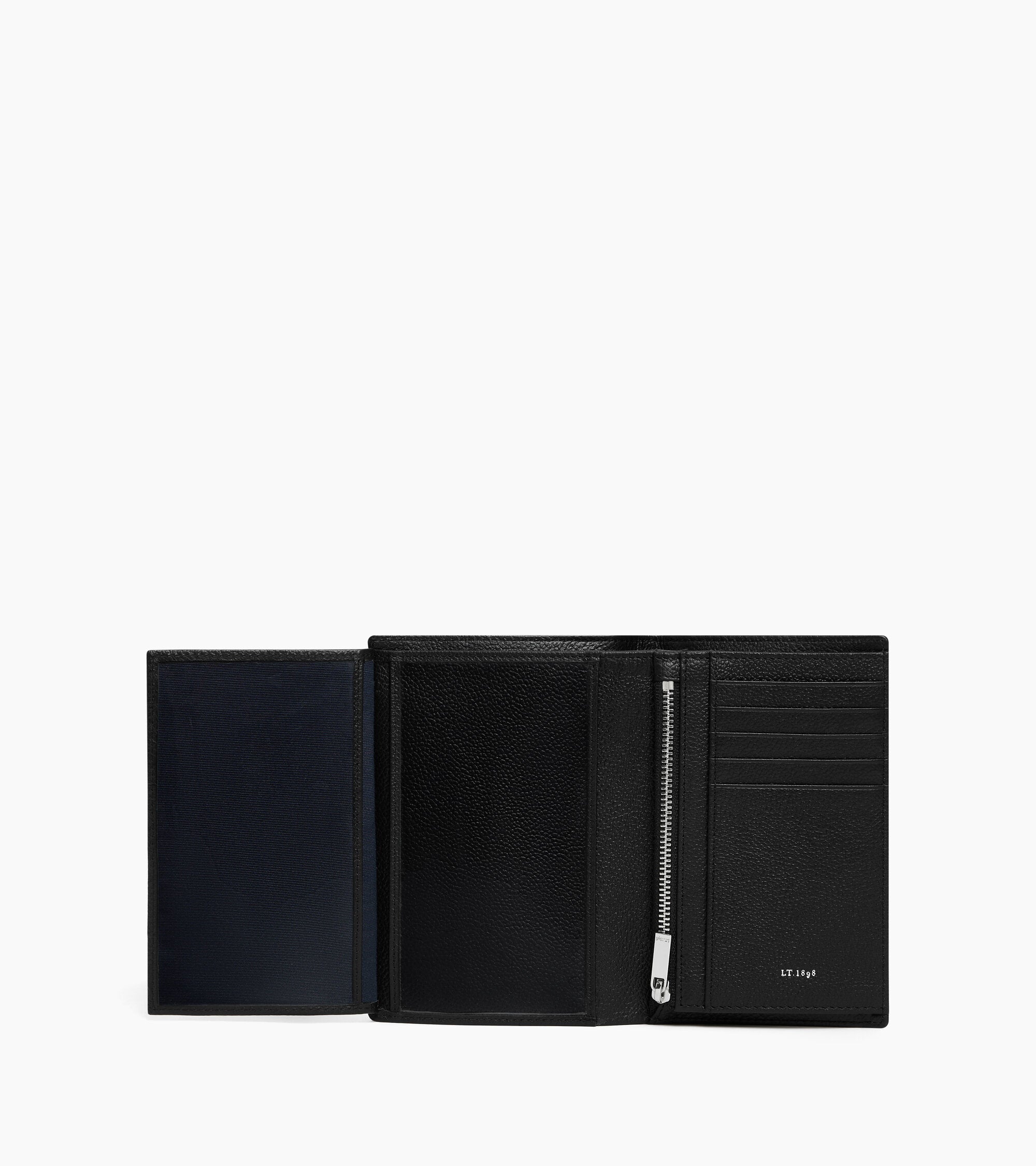 Lucien グレインレザー ファスナー付き ミディアム 縦型 二つ折り財布