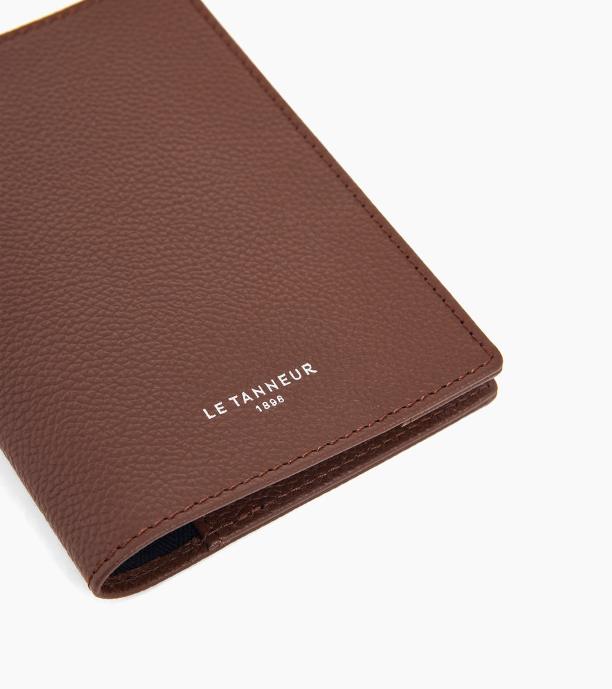 Passport holder in grained leather