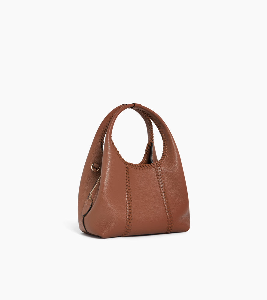 Mini-Handtasche Juliette aus genarbtem Leder mit Naht-Details