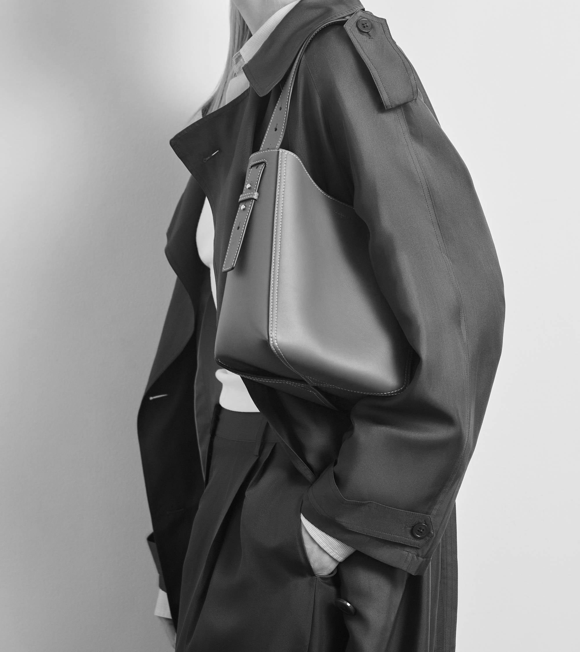 Céleste small smooth leather hobo bag
